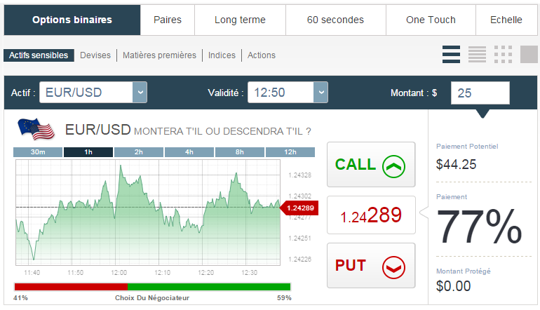 Formation pour trader les options binaires
